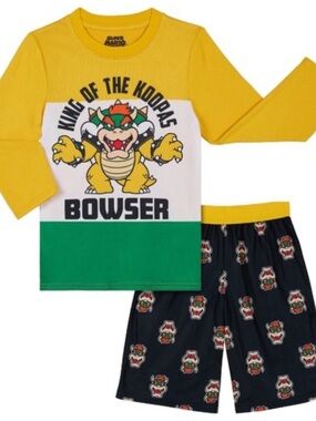 Boys Sz 8 Super Mario Bowser Sleep Set